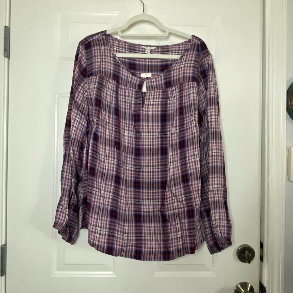 💜GUC! Purple Plaid Blouse from Cato💜